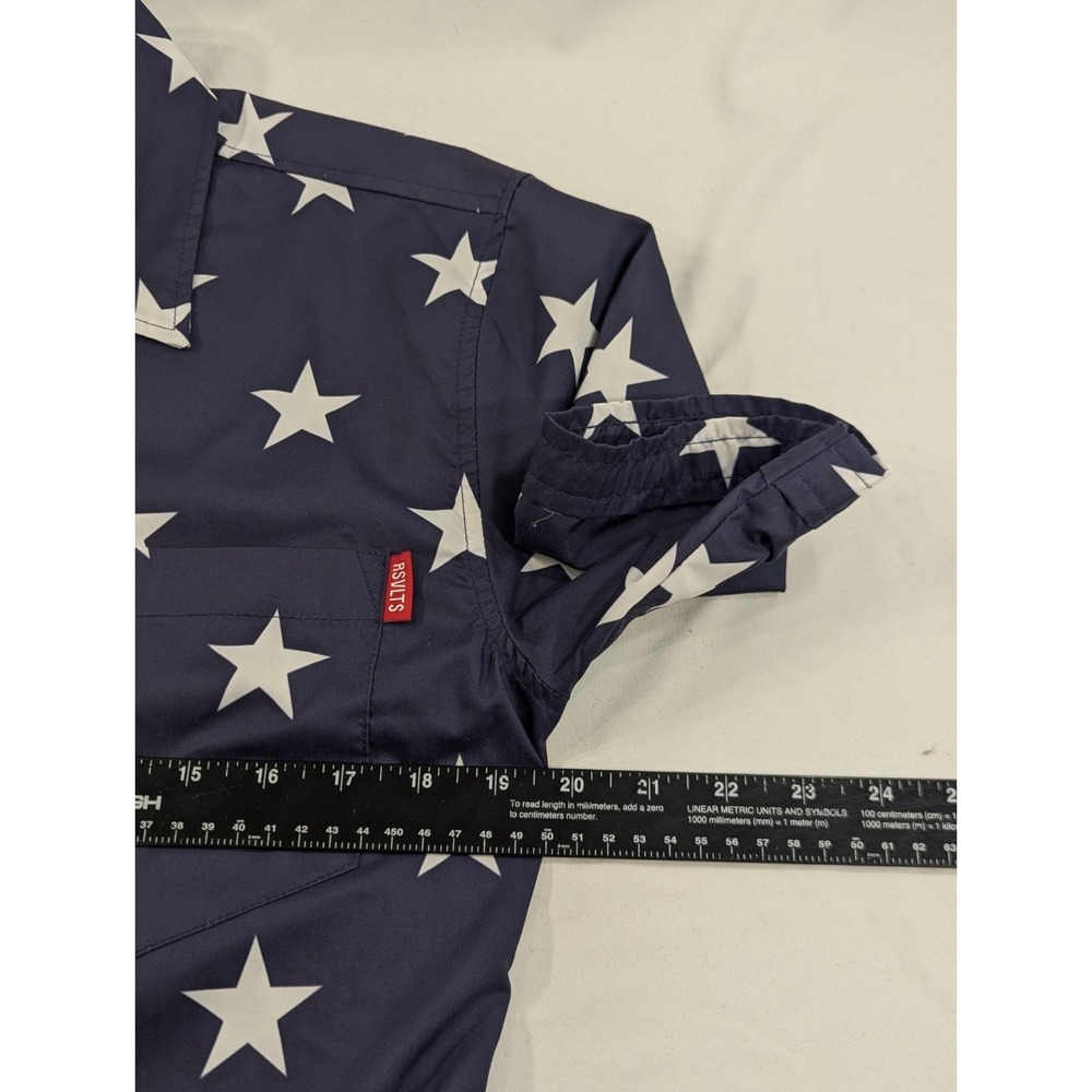 RSVLTS Shirt Mens Medium‎ Navy White Stars The Hubble Performance Patriotic USA - Picture 6 of 7